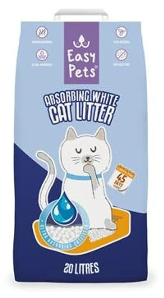 Litière pour chat absorbante blanc Easypets - Idéal pour appartement