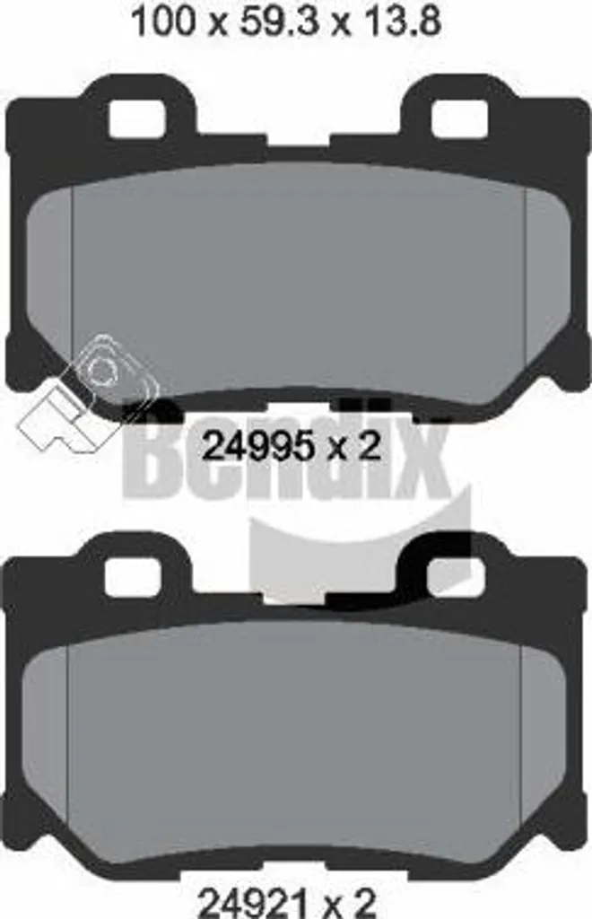 Jeu de Freins BENDIX BPD2214 pour Nissan 370Z Conduite Sportive et Ville
