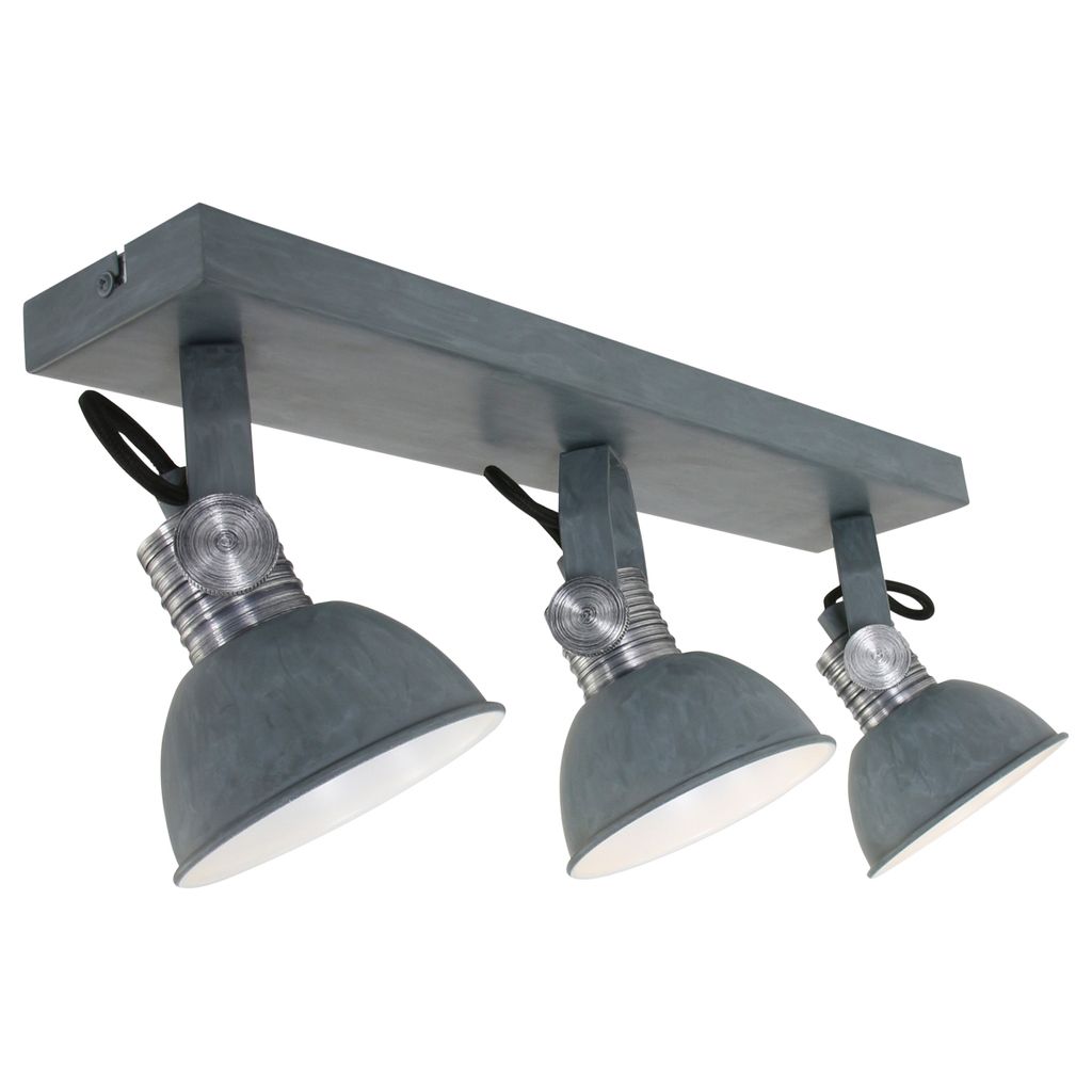 Steinhauer Strahler Brooklyn 3-flammig Eichenholz/ Grau Matt 61x13cm