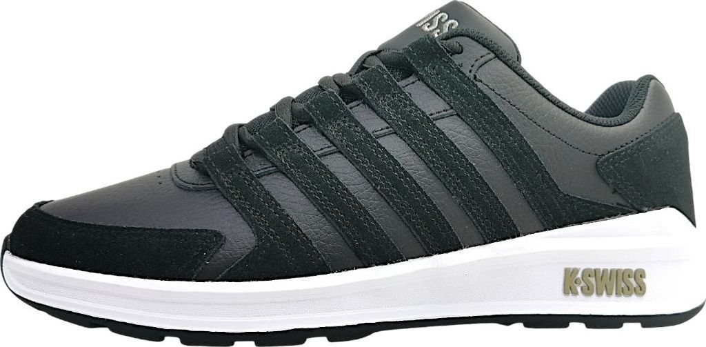 K-Swiss Vista Trainer Sportschuhe Herren Sneaker sportlicher Schnürer Schwarz Freizeit, Schuhgröße:EUR 45 | UK 10.5