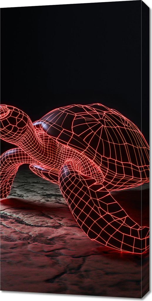Bild 50x100cm Neon-Schildkröte