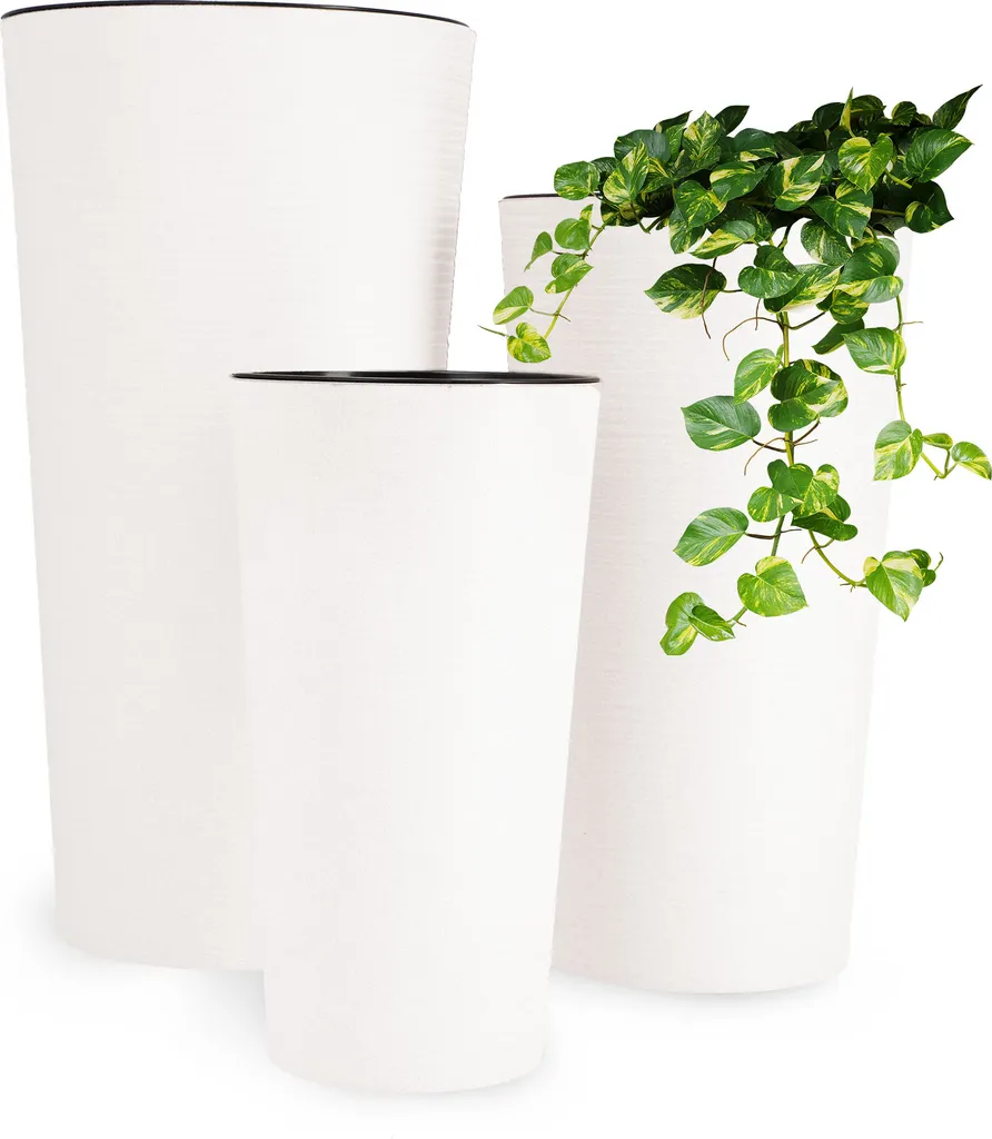 Kit de jardinage intérieur Latina : 3 pots blancs de 19 à 30 cm KADAX