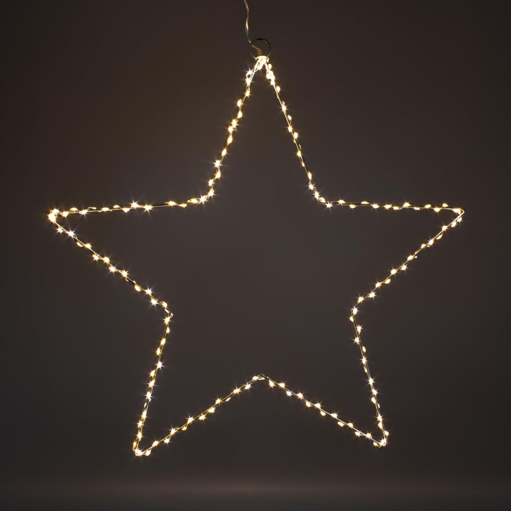 Stella pendente a LED in metallo argentato con timer - 50 Immagine del prodotto 