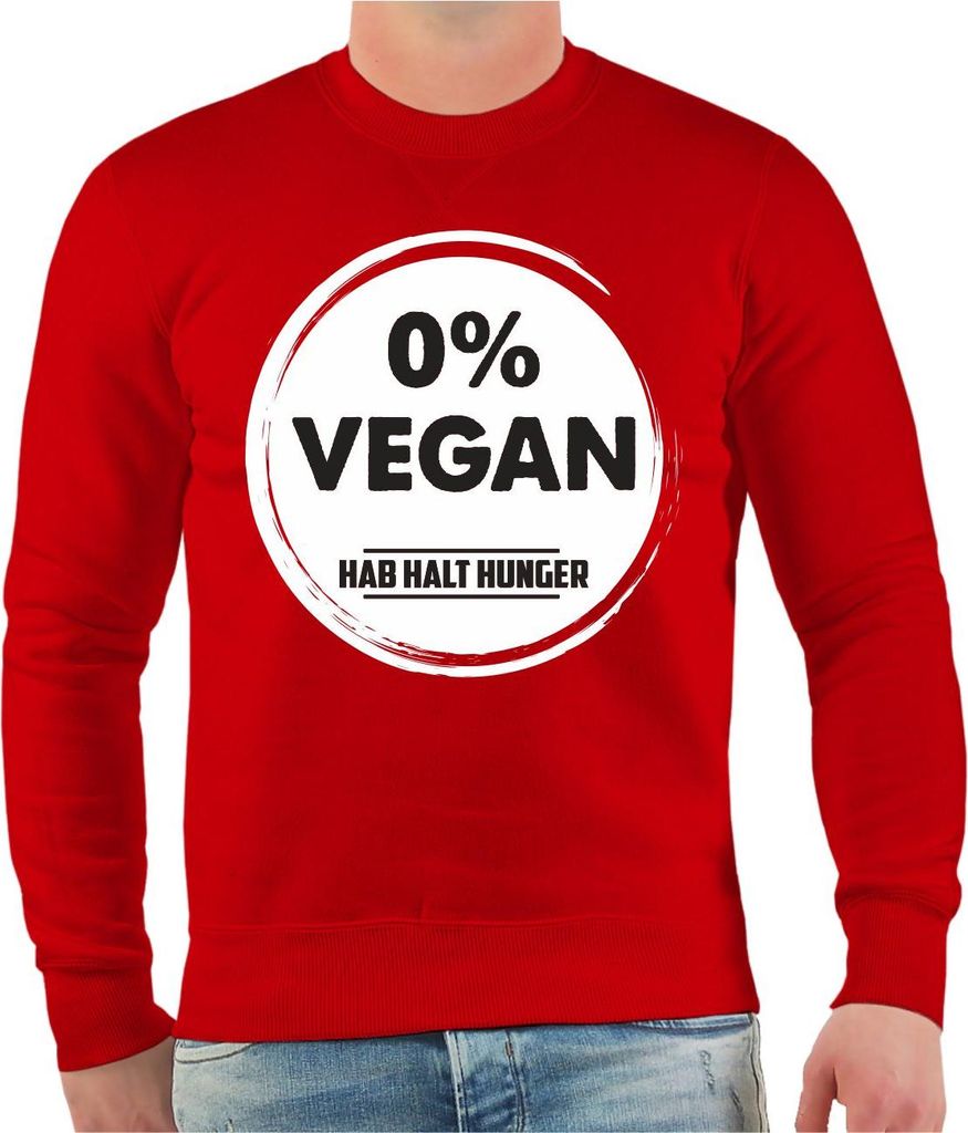 Herren Sweatshirt Null Prozent VEGAN Hab halt Hunger