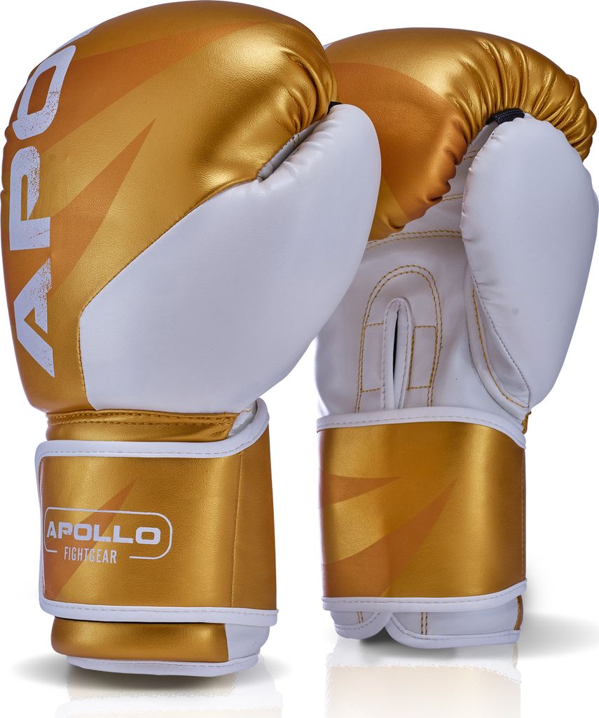 Apollo Boxhandschuhe Männer aus Kunstleder | Thai Boxhandschuhe Damen und Herren | für Boxsack, Training, Sparring, Fitness, MMA Handschuhe | Kic...