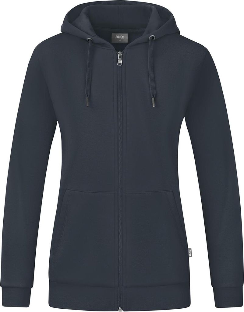 JAKO Damen Kapuzenjacke Organic, Farbe:anthrazit, Größe:34