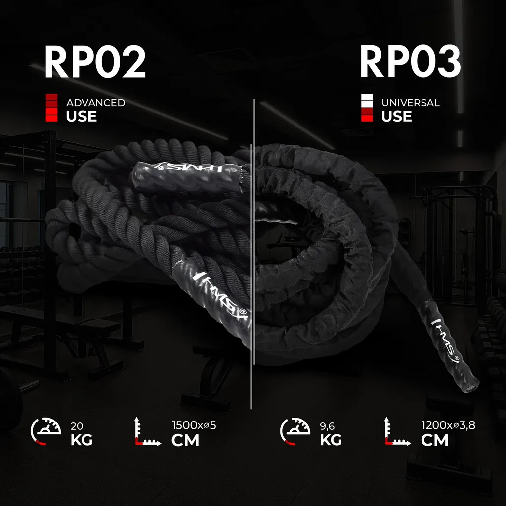Corde de renforcement robuste Rp02 HMS avec poignées ergonomiques