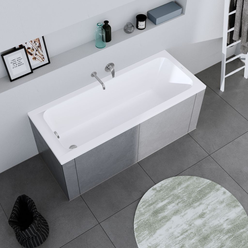 Duravit DuraLavant Rechteck-Badewanne, für Einbau, Weiß aus Sanitäracryl , Größen:170 x 75 cm
