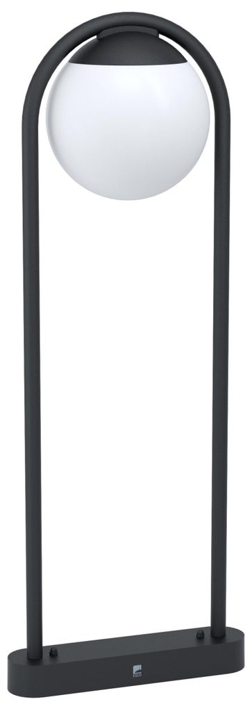 EGLO Außen Stehlampe Prata Vecchia, Außenleuchte, Minimalistisch, aus verzinktem Stahl in Schwarz und Kunststoff in Weiß, Außenlampe, E27, IP44