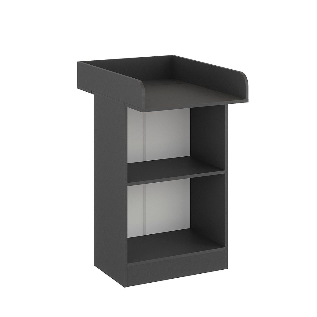 KOMTO Wickelkommode Lulliblox M1, schmale Babykommode mit abnehmbarem Wickelaufsatz, Anthrazit