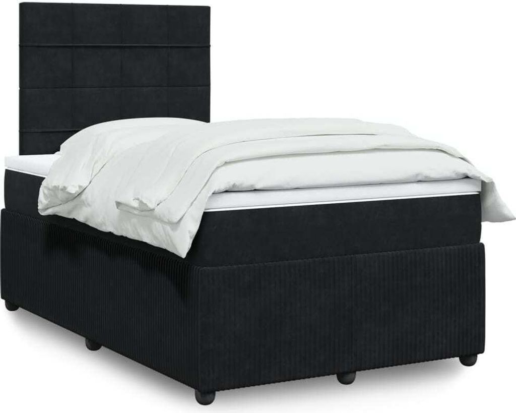 Maison Exclusive - Boxspringbett mit Matratze Schwarz 120x190 cm Samt