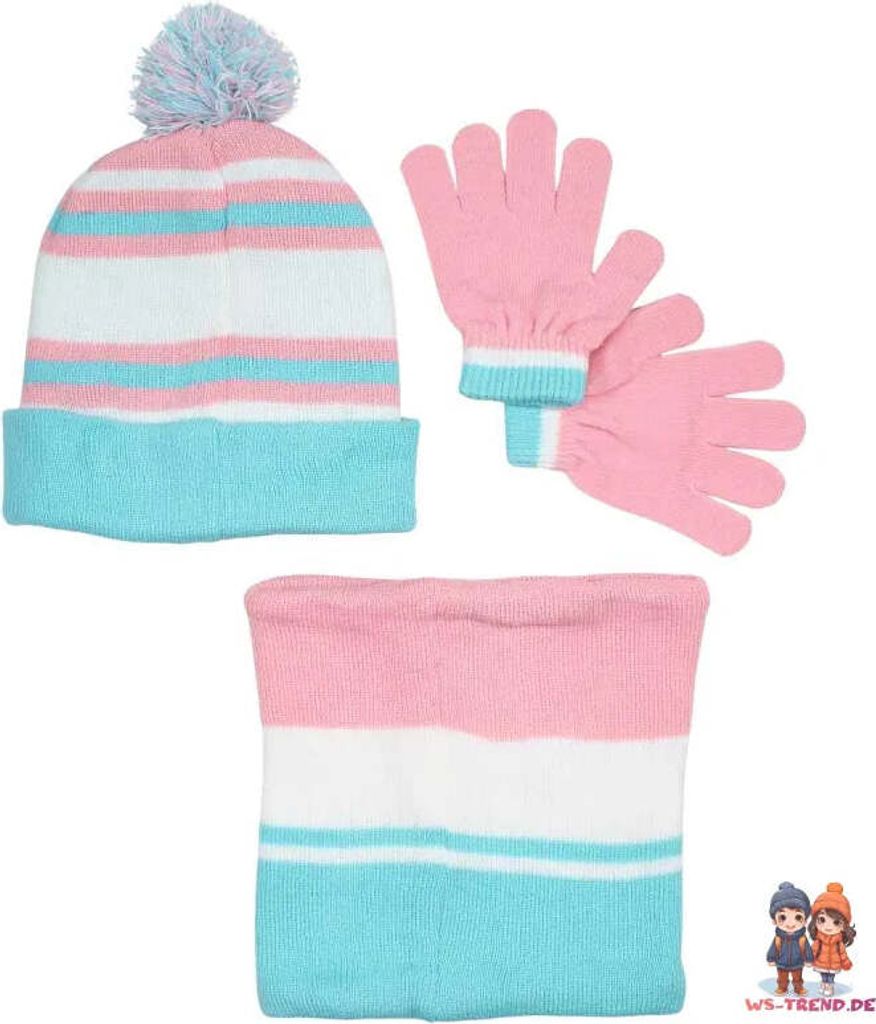 Paw Patrol Winter-Set 3-teilig - Mütze, Schlauchschal & Handschuhe Chase Marshall Grün