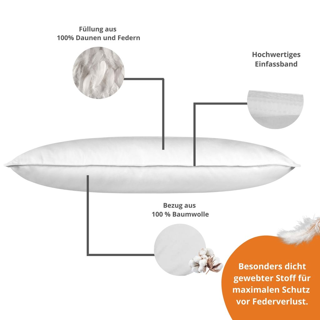 sleepling – Kopfkissen, 40 x 60 cm, Federkissen, Produktbild 2