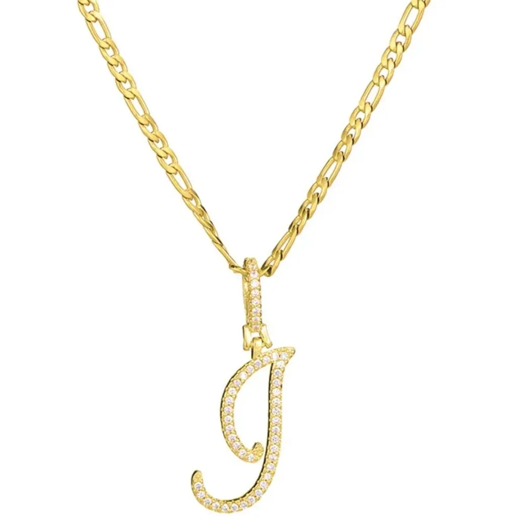 Collana Lettera I Oro 18kt e Zirconi Unisex KP34065 | Gioielleria Italiana - 1