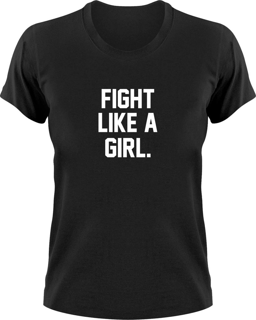 Styletex23 T-Shirt Fight Like A Girl Fun, Damen schwarz, M