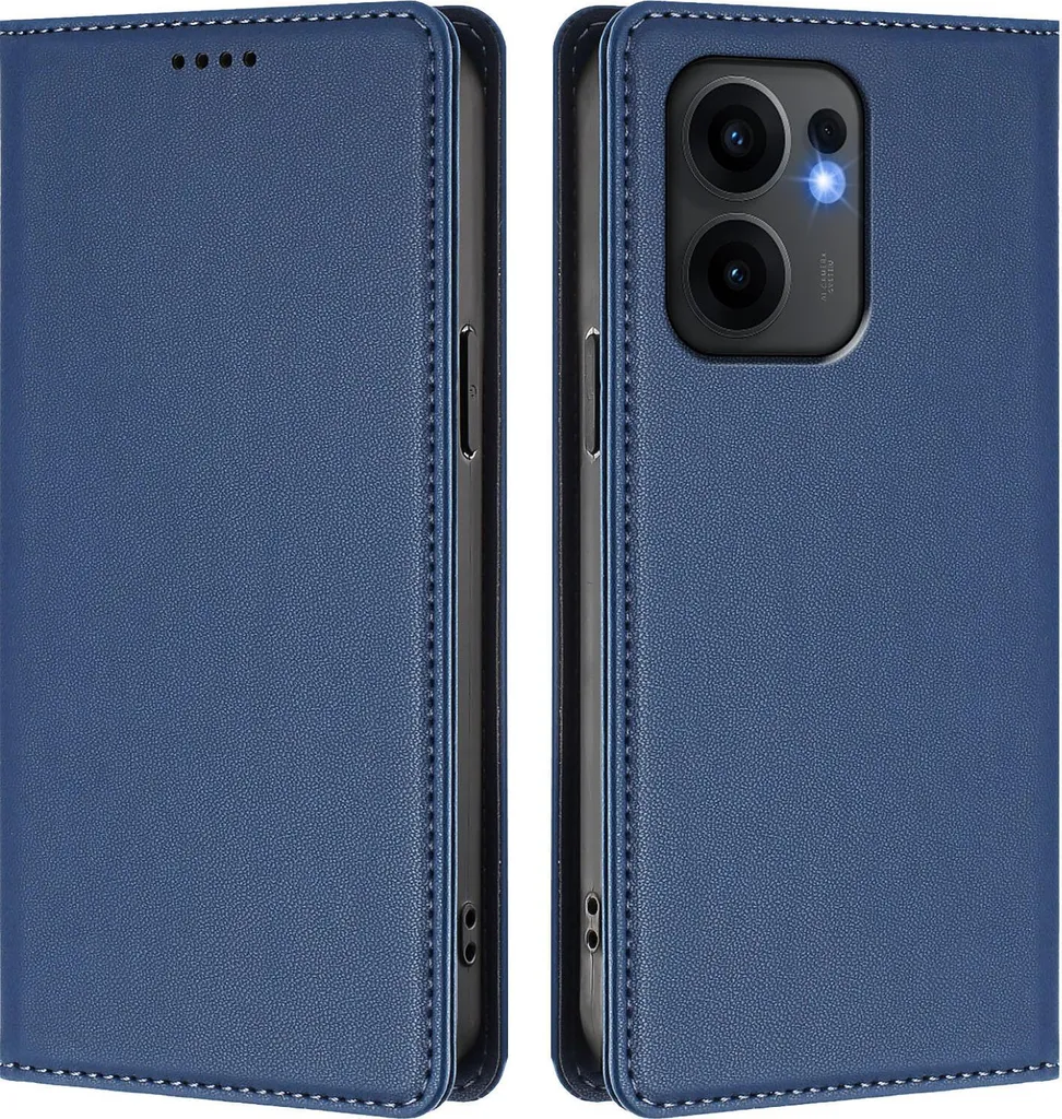 Custodia Oppo Reno13 F 5G Blu Scuro: Cover Portafoglio Magnetica Antiurto