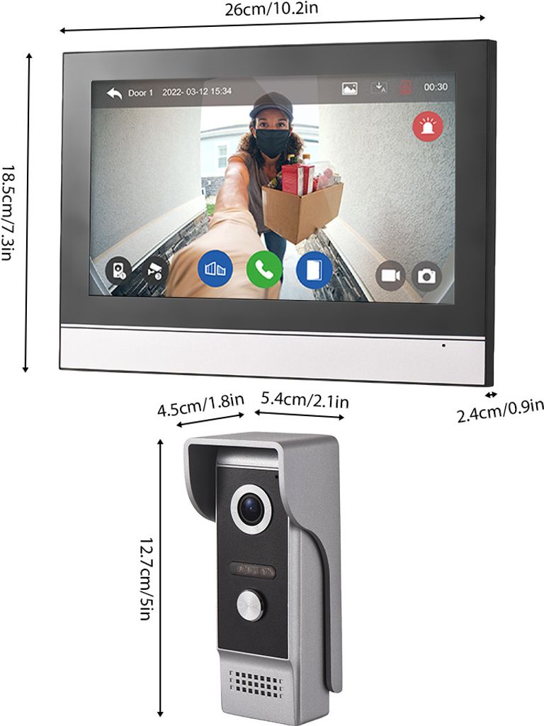 1080P Kabellose Video-Tuerklingelkamera mit Monitor TY APP Produktbild 15