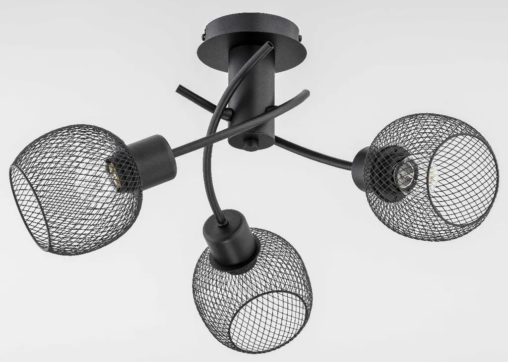 Plafonnier WATSA Noir 3x15W Solution Éclairage Puissant pour Grande Pièce