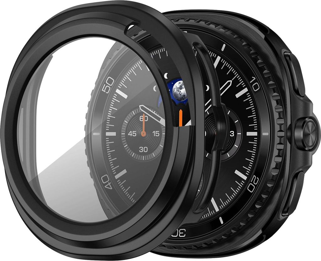 Bandz PC-Hartschalenetui mit Bildschirmschutz - passend für Samsung Galaxy Watch 8 Classic - Hartplastik-Schutzhülle - Vollschutz (schwarz)