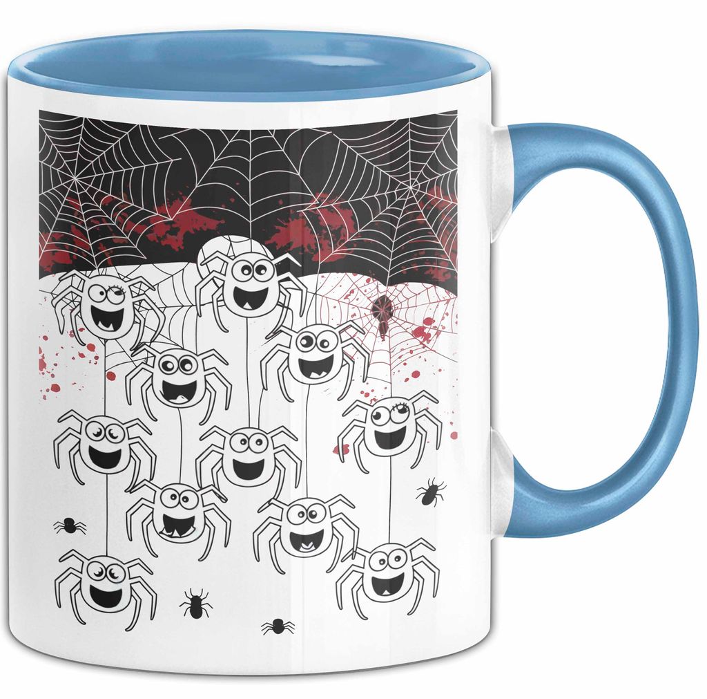 Spinne Vogelspinne Tier Tasse Geschenk Lustige Geschenkidee Spruch (Blau)