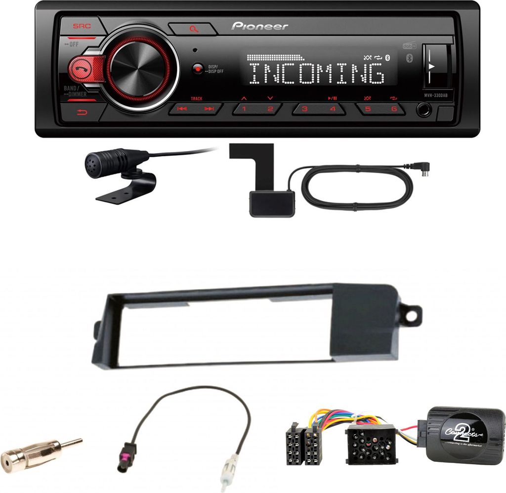 Pioneer MVH-330DAB Bluetooth Digitalradio Einbauset für BMW 3er E46