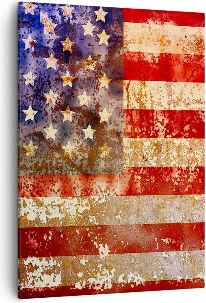 Bild auf Leinwand - Leinwandbild - Einteilig - Amerika Flagge national patriotisch - 50x70cm - Wand Bild - Wandbilder - Leinwanddruck - Wanddekorat...