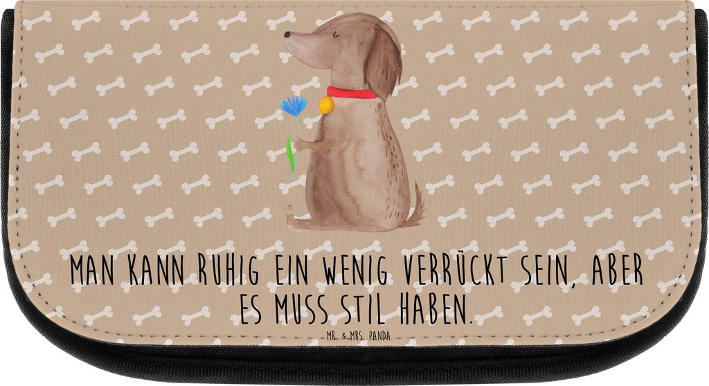 Mr. & Mrs. Panda Necessaire Hund Blume - Hundeglück - Geschenk, Kulturbeutel, Schminktäschchen, Hunde, Kulturtasche, Toilettentasche, Stil, Wasch...