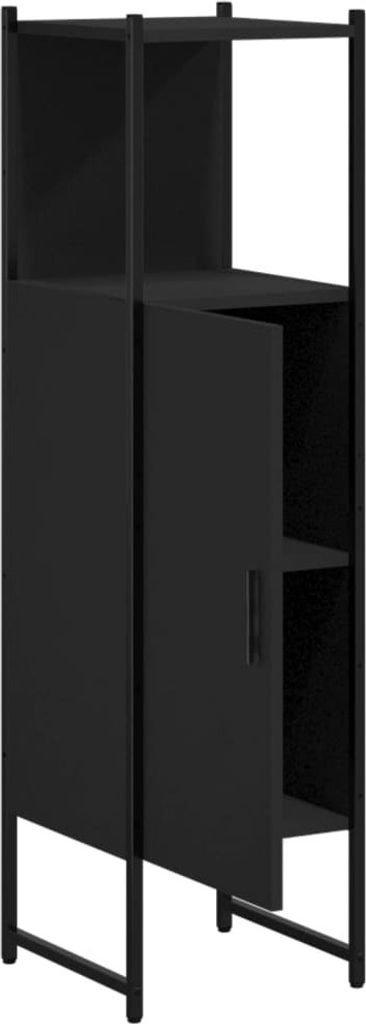 vidaXL Badschrank Schwarz 33x33x120,5 cm Holzwerkstoff Produktbild 1