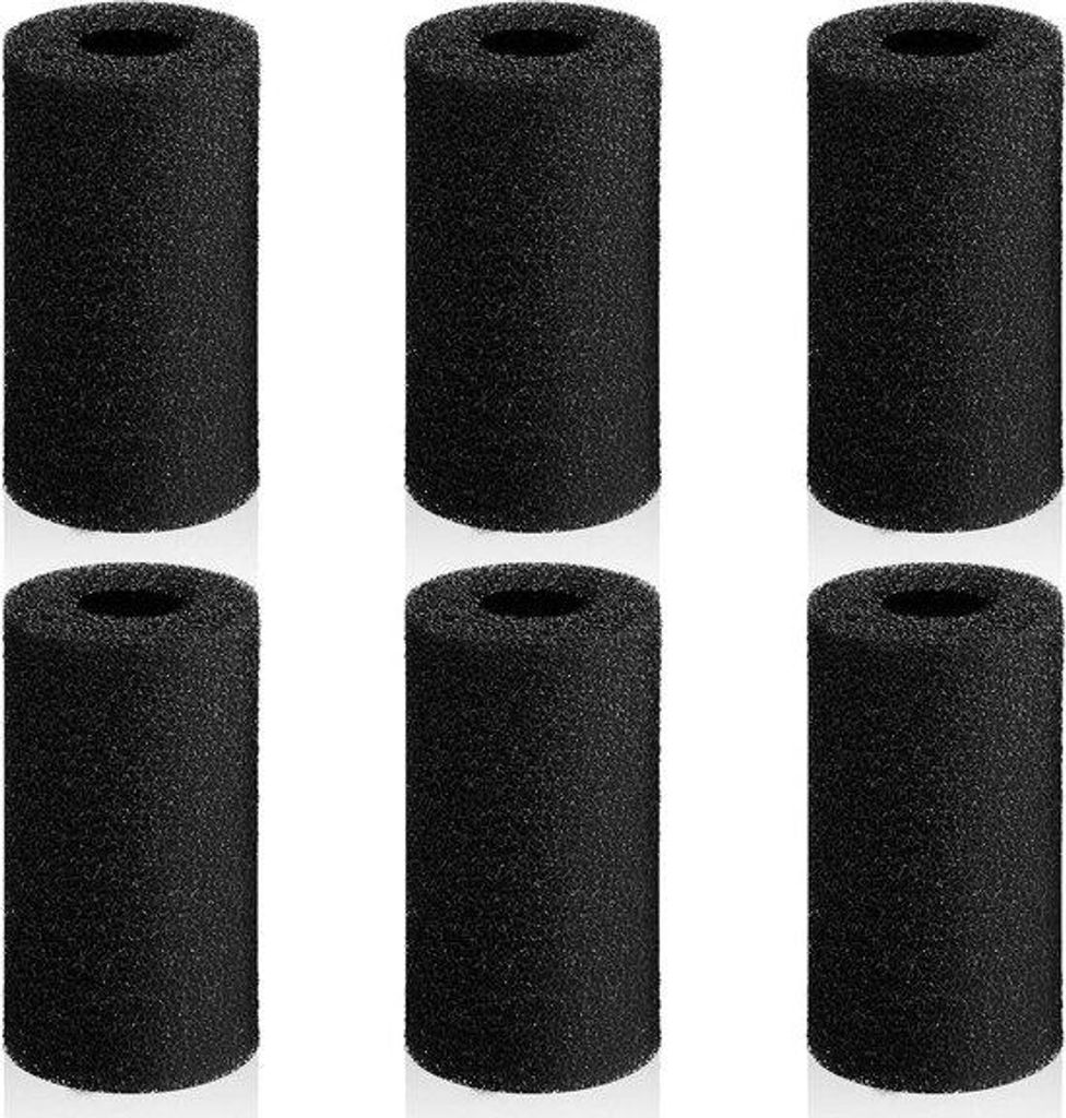 Aquariumfilter 6 Stück Schwarz für Aquarium Garnelen Fritte, Filterzubehör Pumpe Ersatzschwimmschalen 8x4cm 2cm Loch