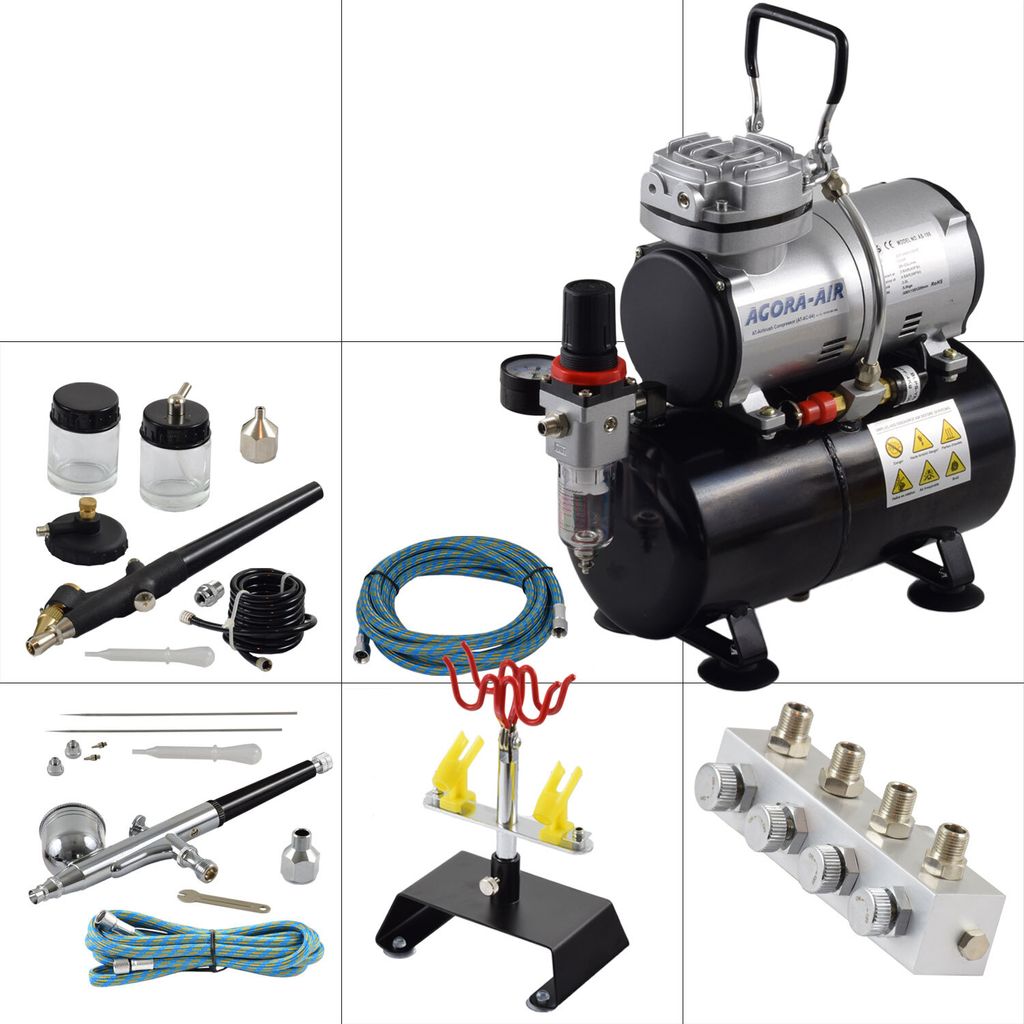 Agora-Tec Airbrush Komplett-Set PROFI XVI.1