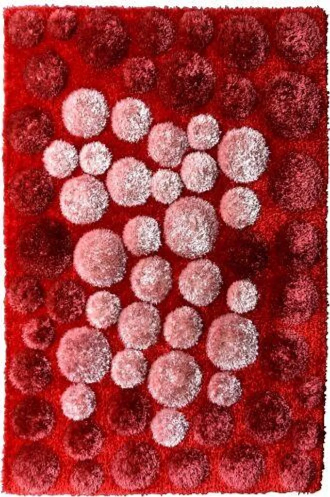 Shaggy Stones Rouge 140x200 cm : Tapis à mèches longues moelleux
