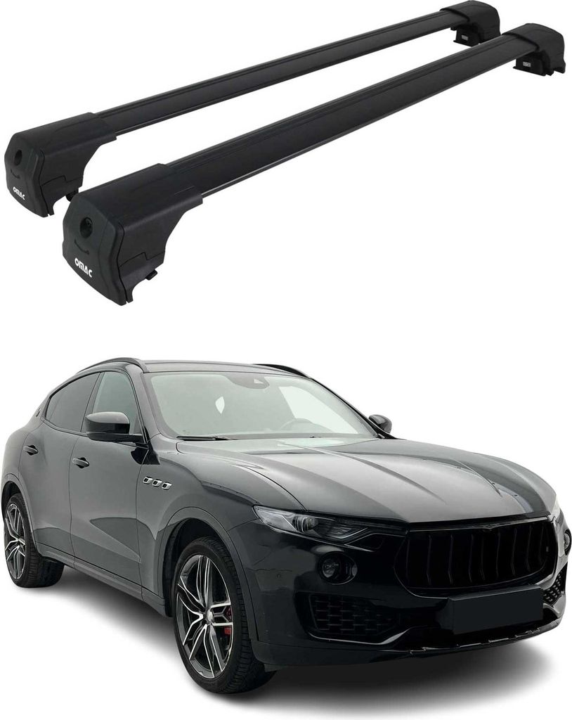 Dachträger Grundtäger für Maserati Levante 2016-2024 75kg Alu Schwarz 2 tlg