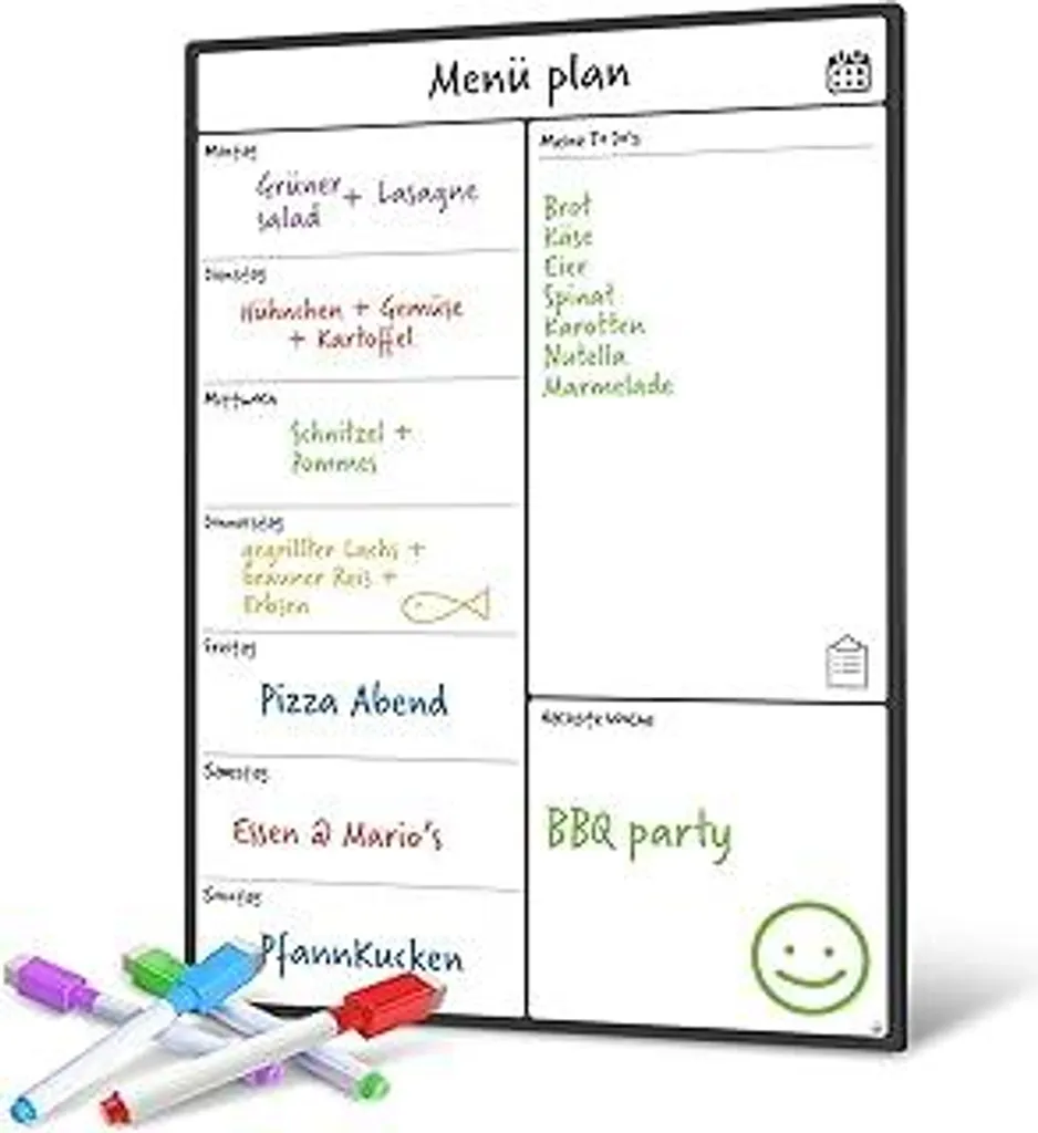 Offerta Agenda Magnetica A3: Lavagna Cancellabile Tedesco per Frigo