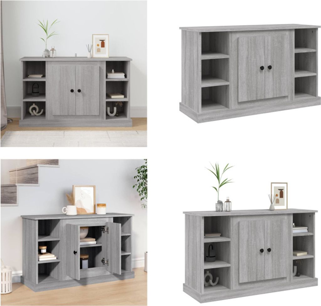 vidaXL Sideboard Grau Sonoma 100x35,5x60 cm Holzwerkstoff - Sideboard - Sideboards - Schrank - Aufbewahrungsschrank
