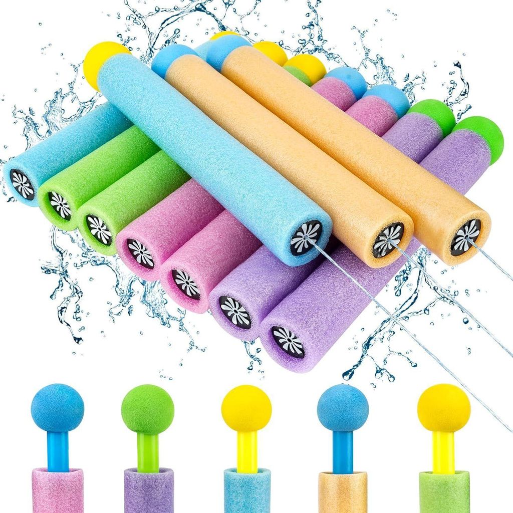 6er Set Wasserpistole Kinder aus Schaumstoff, leichte Pool Produktbild 