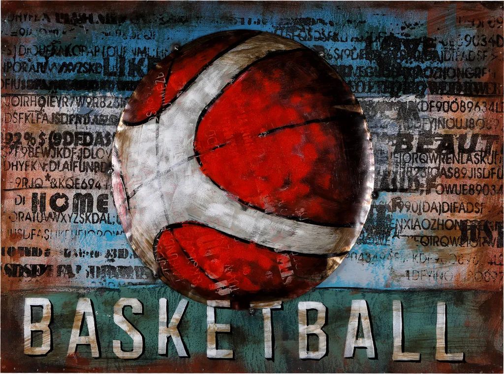 Déco Murale Basketball en Métal 80x60cm - Fini les murs vides et tristes