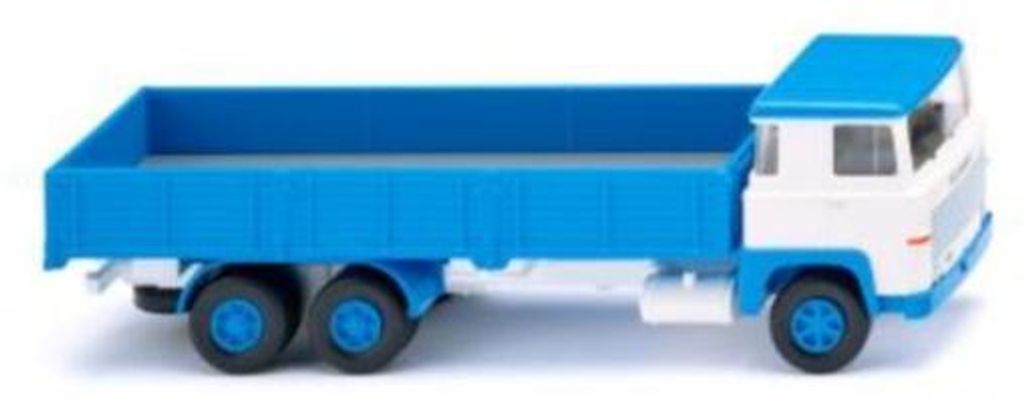 Wiking LKW Scania 111 LBT Hochbordpritschen-LKW weiß/hellblau 043310