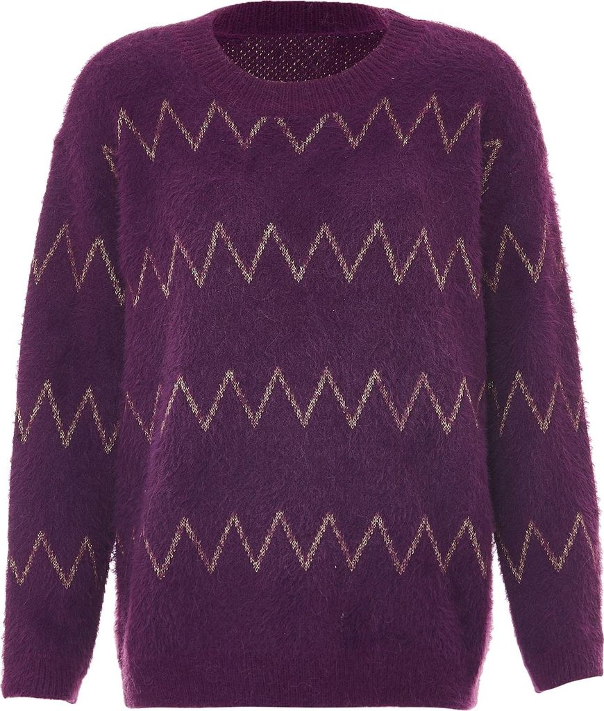 ebeeza damen strickpullover - lavendel, M