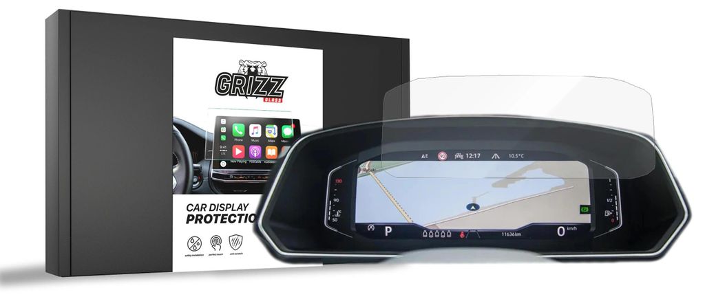 Keramische Autodisplayfolie für Volkswagen T-Roc Digital Cockpit Pro 10,25" (2020-..), Grizz Protector