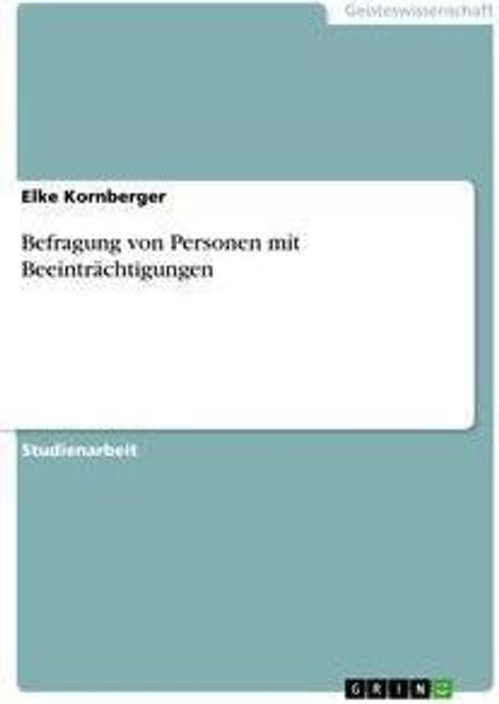 Befragung von Personen mit Beeinträchtigungen