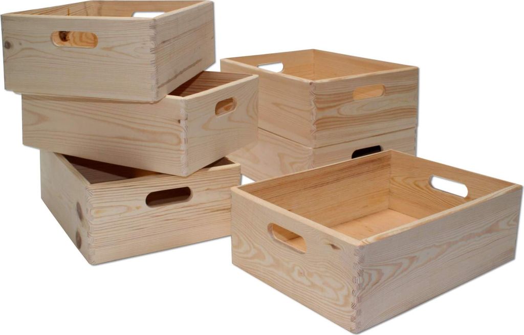 Holzkiste Stapelbox aus Kiefer 40x30x14cm