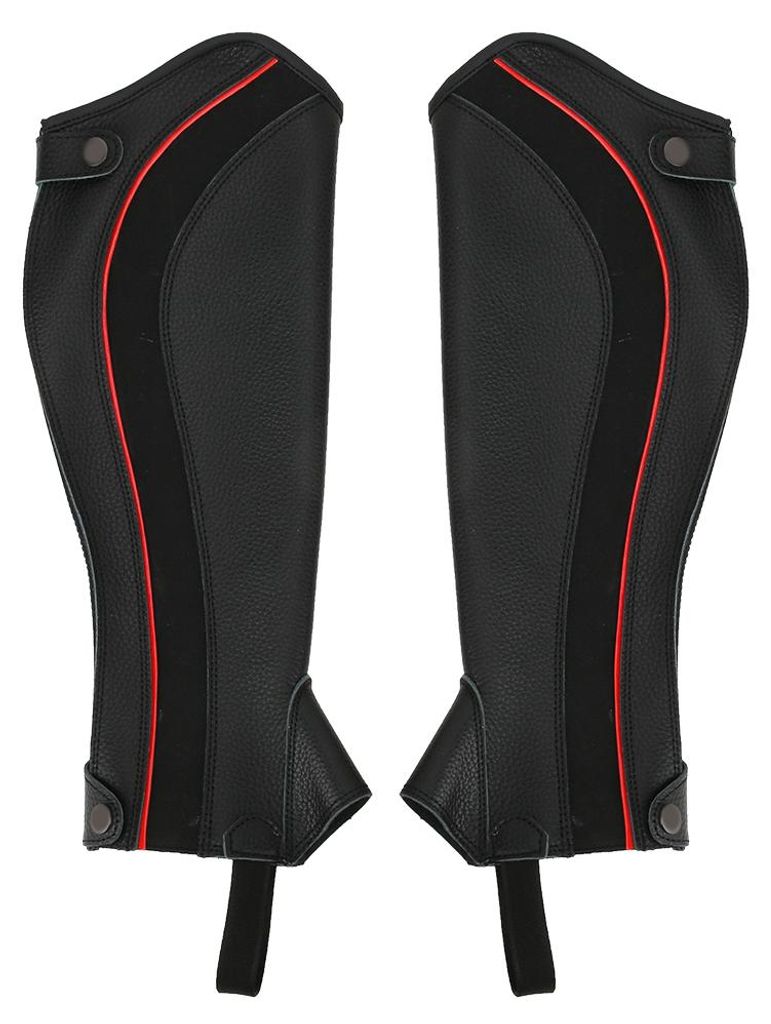 2PCS Professional Equestrian Gaiters Horse Riding Protective Leather Leggings BlackM