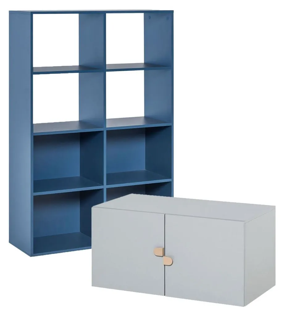 Bibliothèque à Cases avec Meuble Bas 2 Portes STIGE pour le Rangement - 2