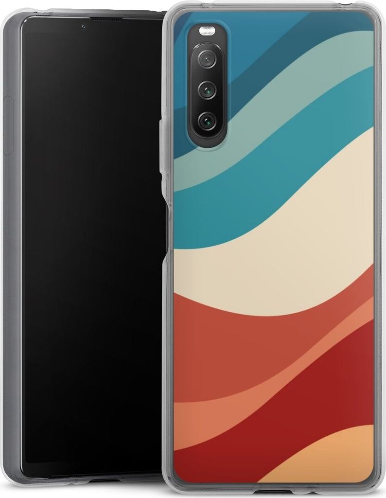 DeinDesign Handyhülle für Sony Xperia 10 IV Silikon Hülle Case Smartphone Schutzhülle Farbe Farbverlauf Welle
