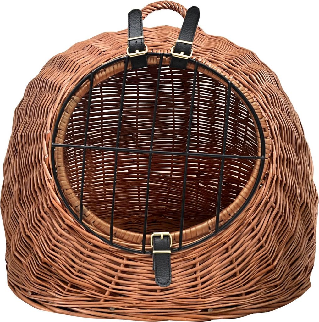 Aumüller Katzenhöhle/Transportkorb aus Vollweide, lackiert - 60 cm