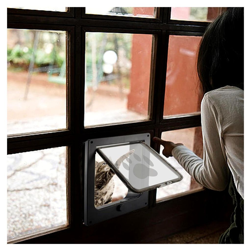 Katzenklappe für Fenster, Magnetische Haustierklappe für Innen- und Außenbereich, Geeignet für kleine und mittlere Katzen