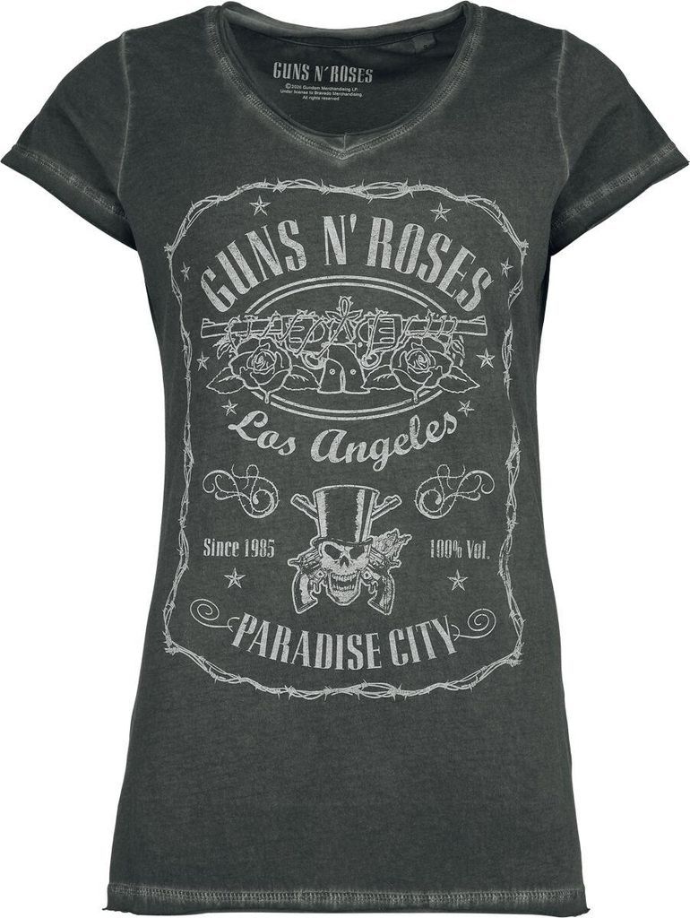 Guns N' Roses T-Shirt Damen Paradise City Label grau 4XL