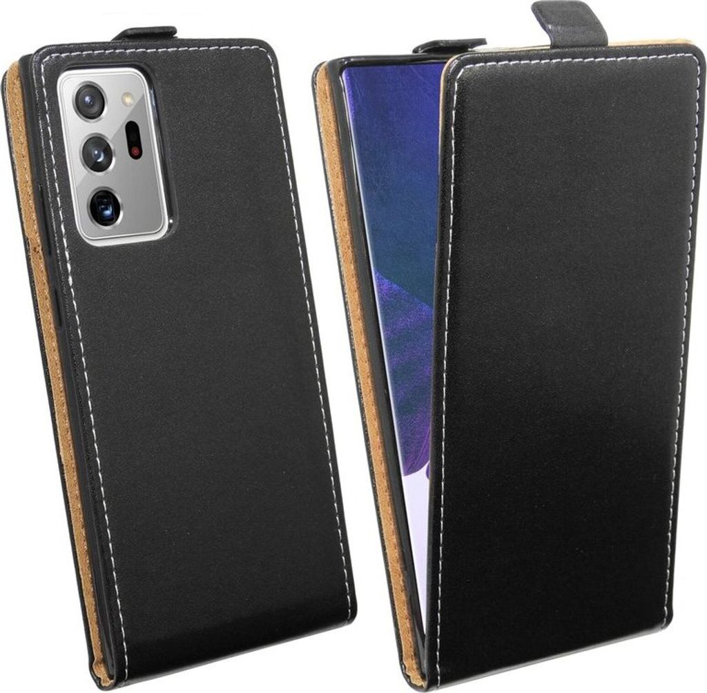cofi1453 Flip Case kompatibel mit Samsung Galaxy Note 20 Ultra (N985F) Handy Tasche vertikal aufklappbar Schutzhülle Klapp Hülle Schwarz