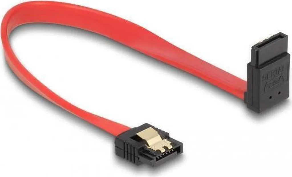 Cavo SATA III Delock 20cm Rosso | Angolo 90 Gradi Alto per SSD HDD