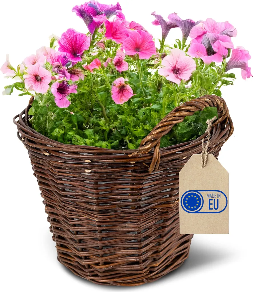 Cache-Pot Osier 30 cm pour Cacher les Pots Plastique - Style Naturel